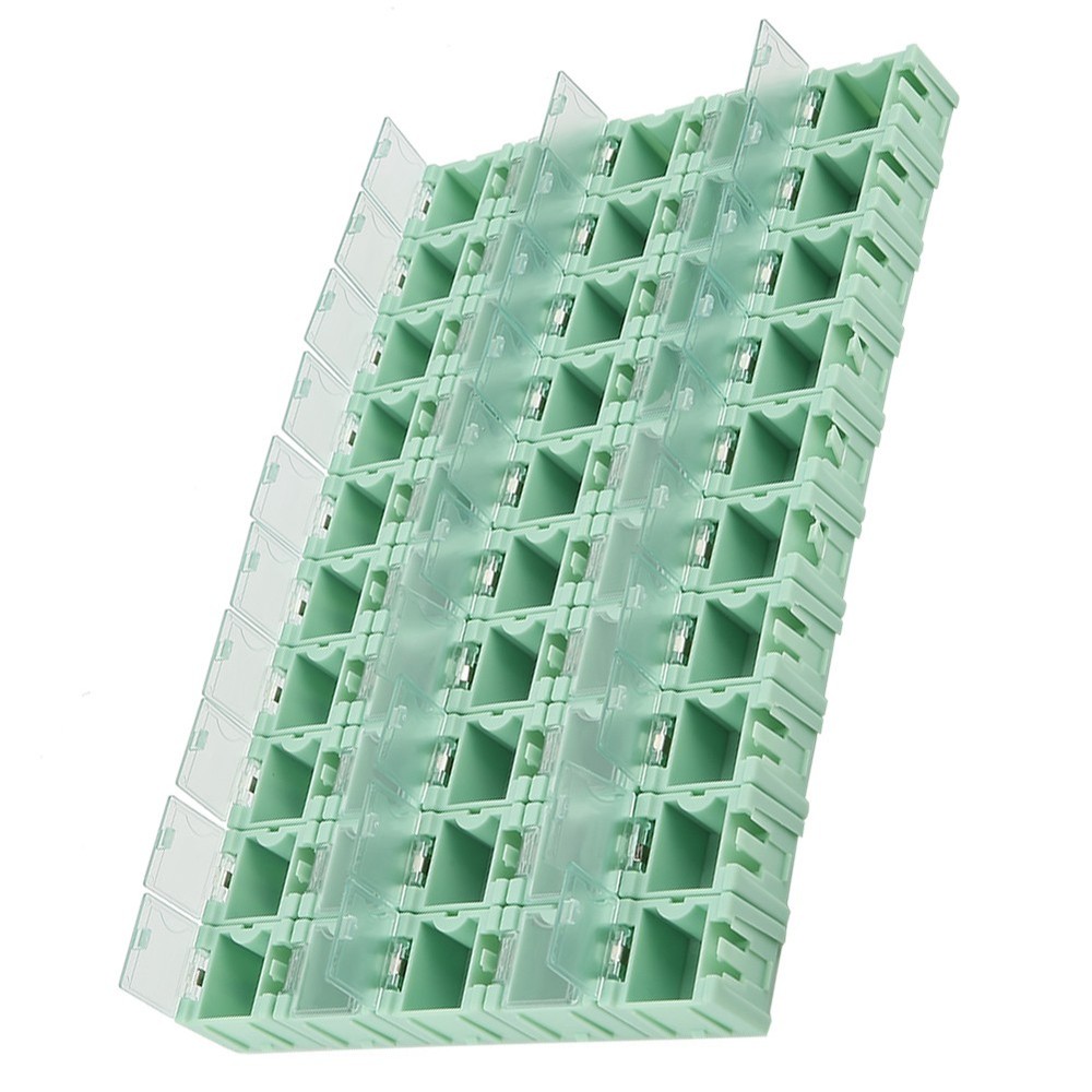 50Pcs Green SMT SMD Container Box Electronic Components Mini Storage Case⊹
