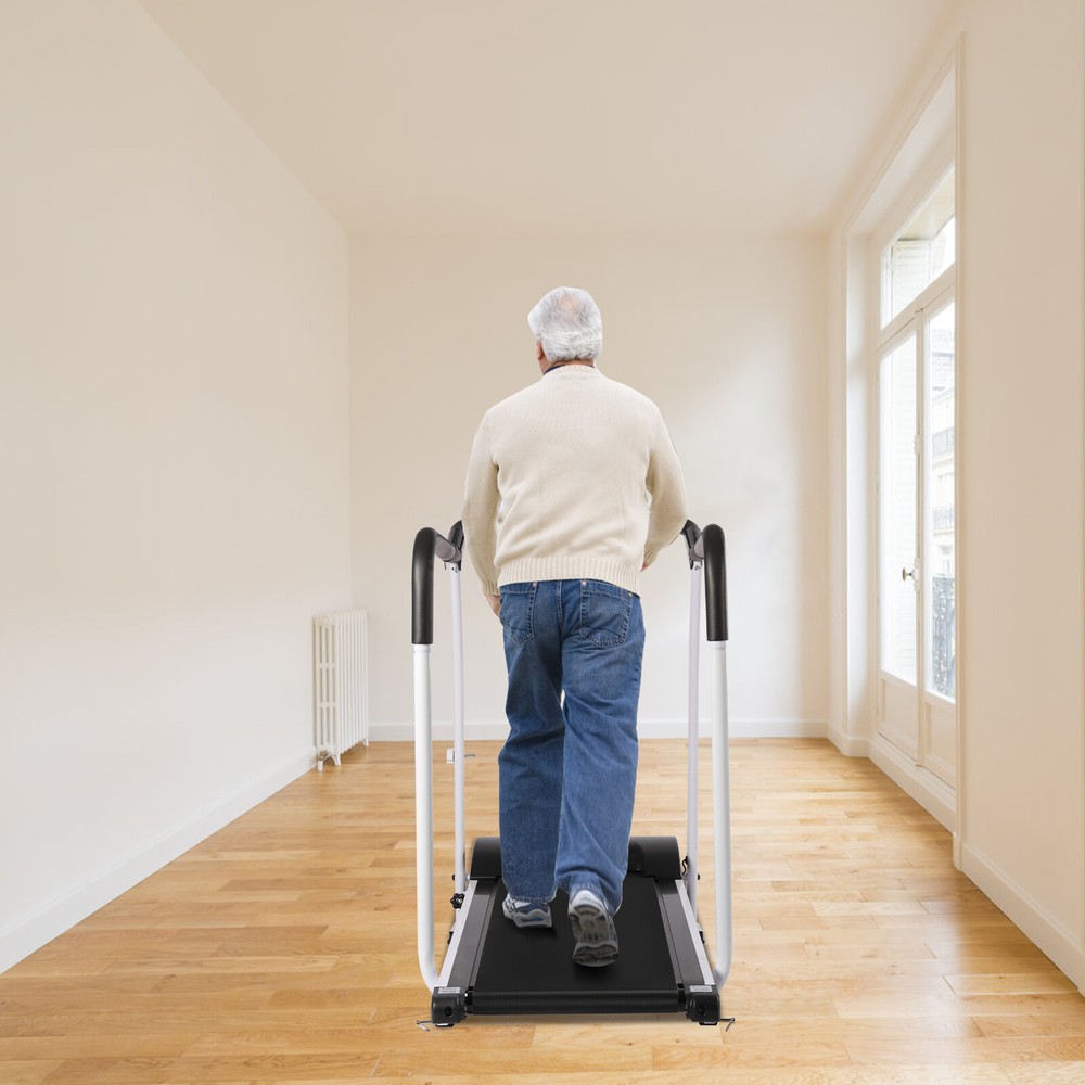 Compact Walking Treadmill with Heart Rate Sensor & Safety Handrails