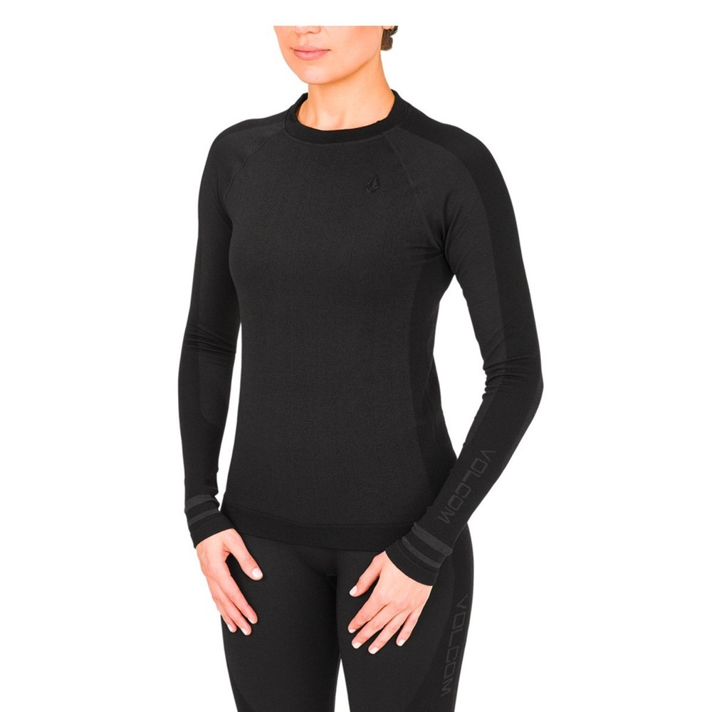 Brand New Womens 2026 Volcom Engineered Crew Base Layer Black Size Small