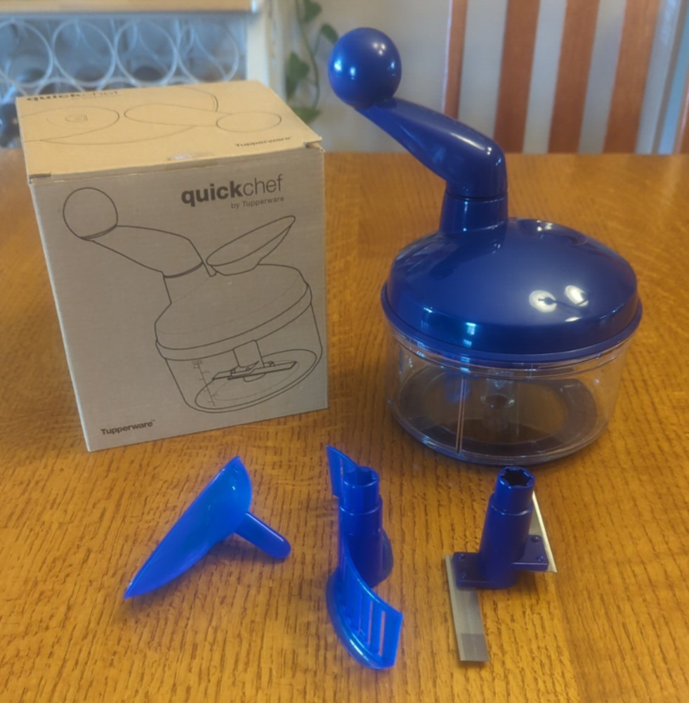 Tupperware │ Quick Chef Food Processor Chopper System │Sapphire Blue │
