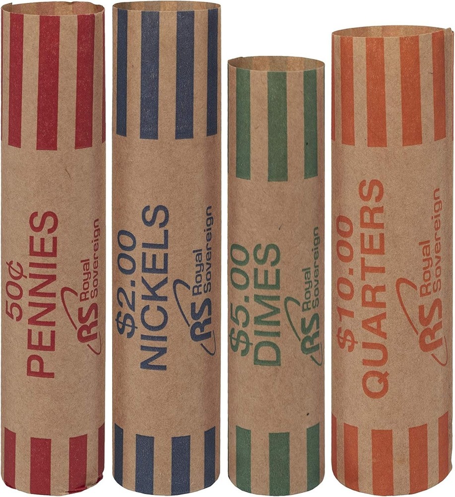 Convenient Blue Coin Wrappers - 216 Preformed Assorted Count for Easy Use