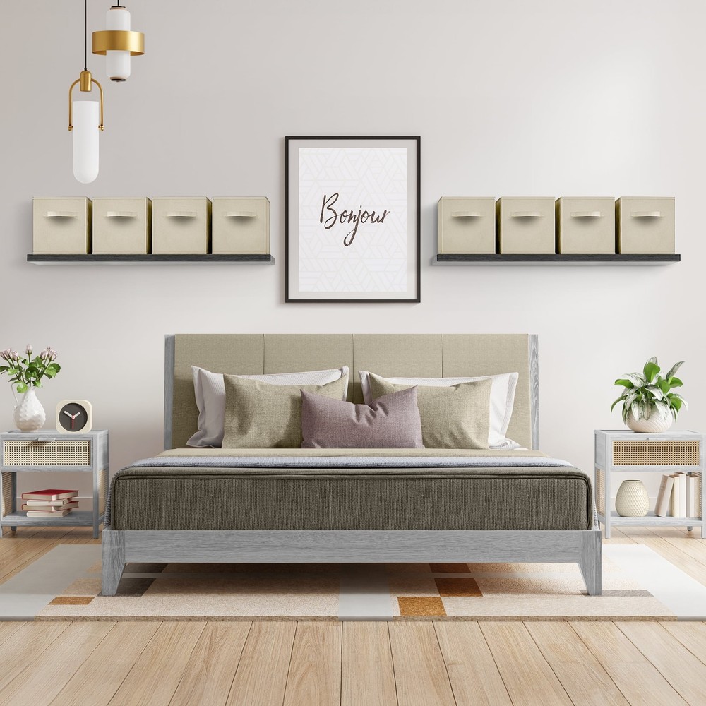 Sorbus 11" Foldable Fabric Storage Cube Bin, Chocolate (2 pack)