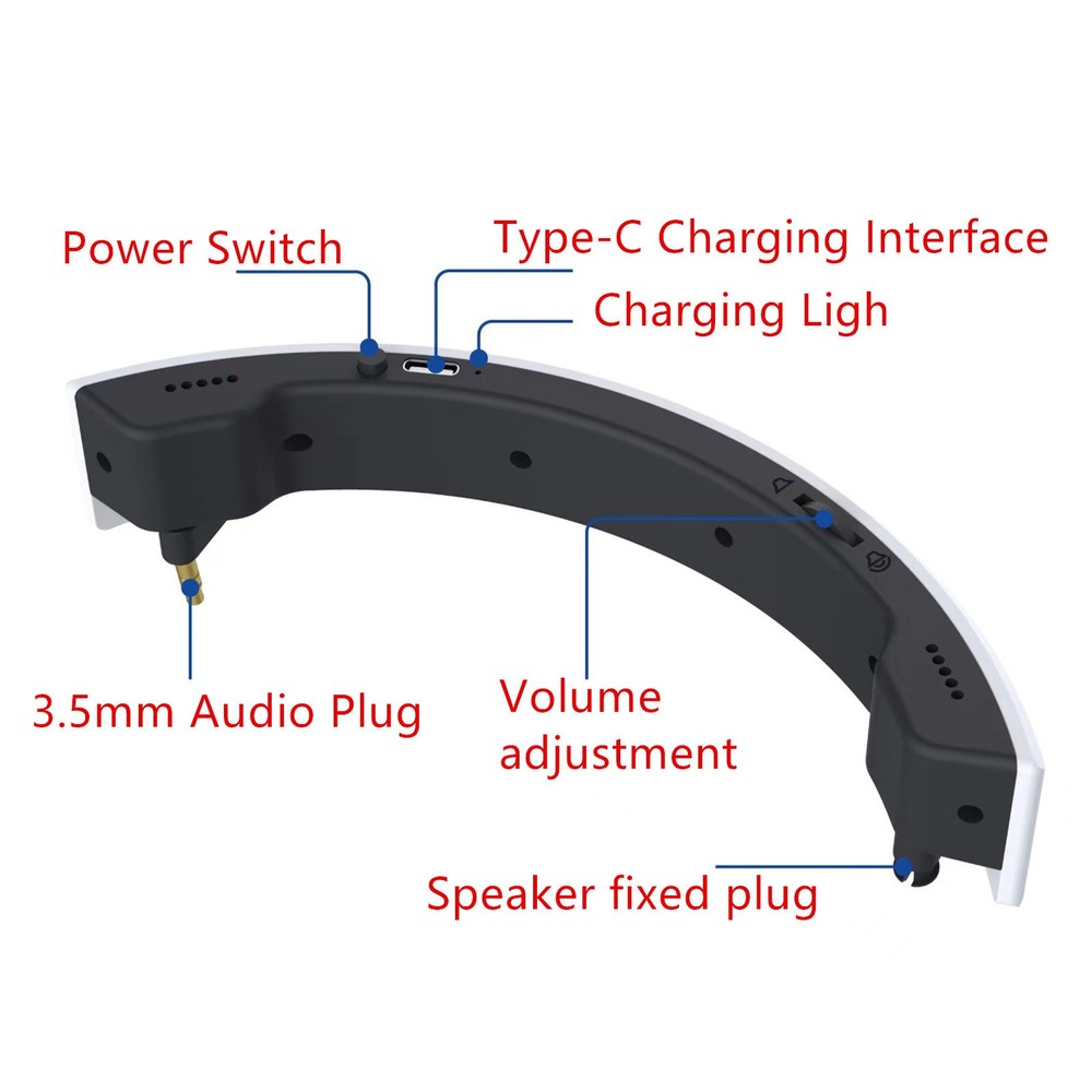 For PS5 PSVR2 Gaming Headset Stereo External Speaker Accessories Type-C Portable