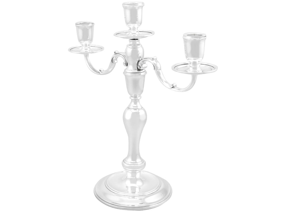 Vintage Sterling Silver Three Light Candelabra