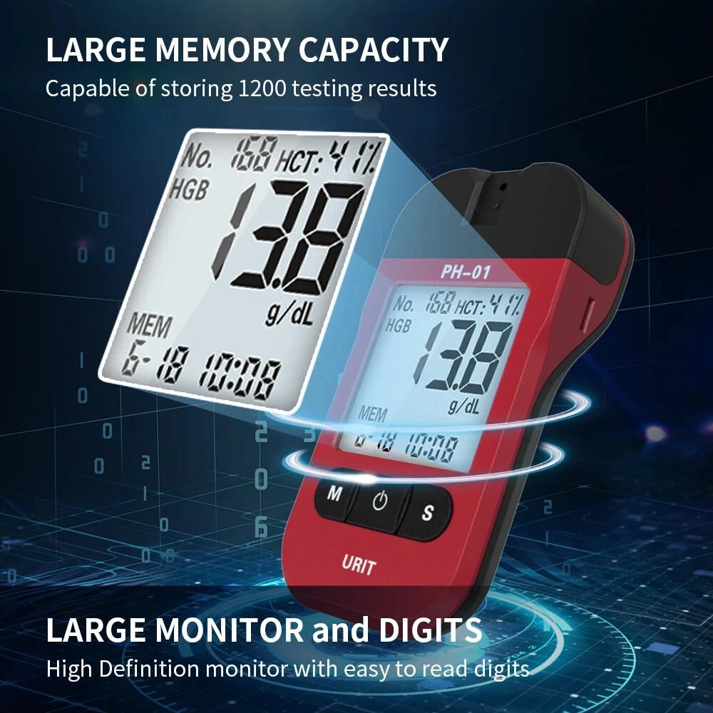 Fast Test Hemoglobin Analysis Tester Meter 50 Test Strip Hb Analyzer Tester bnh