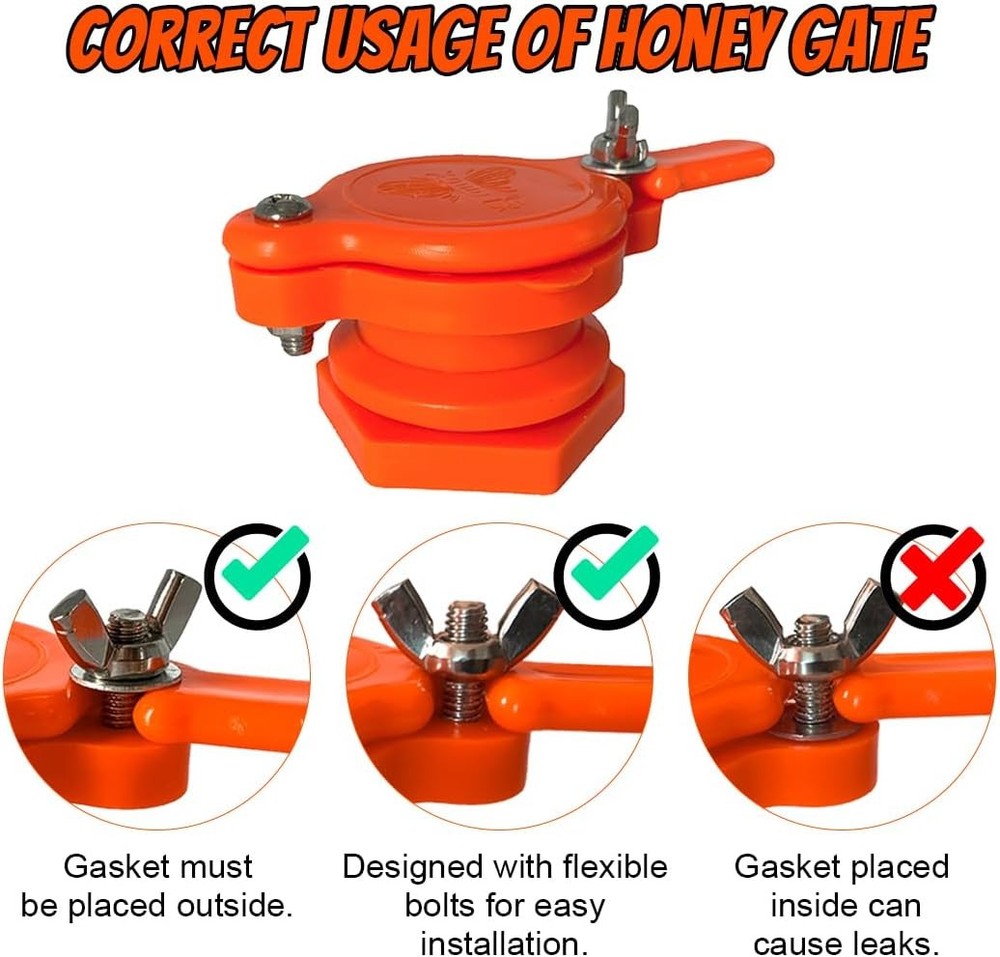MayBee 2 Pack Honey Gate Valve for Extractor, Durable Nylon 2-Pack