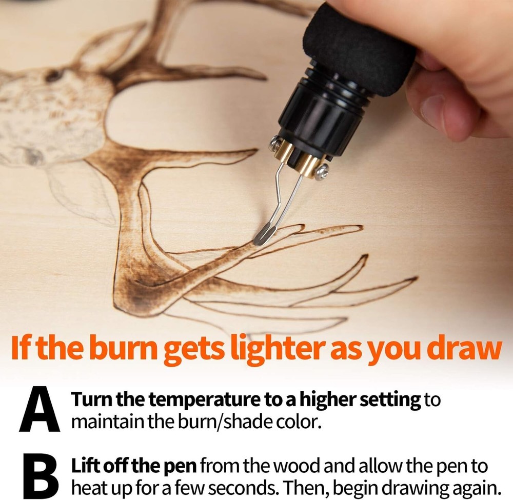 Complete Pyrography Set with Adjustable Temperature & Safety Features - Blue