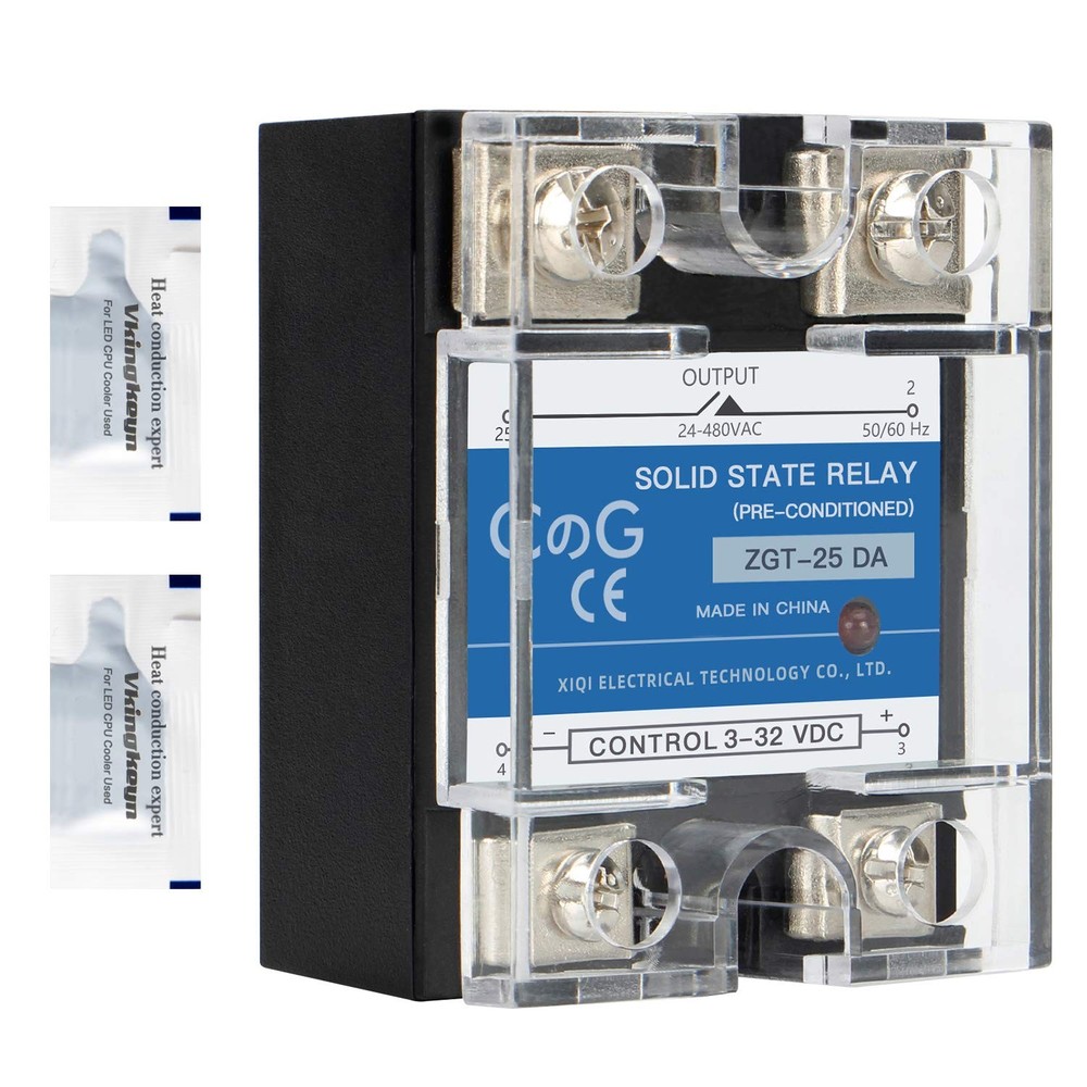 Solid State Relay SSR-25DA 3-32VDC Input 24-480VAC Output 25A Single Phase