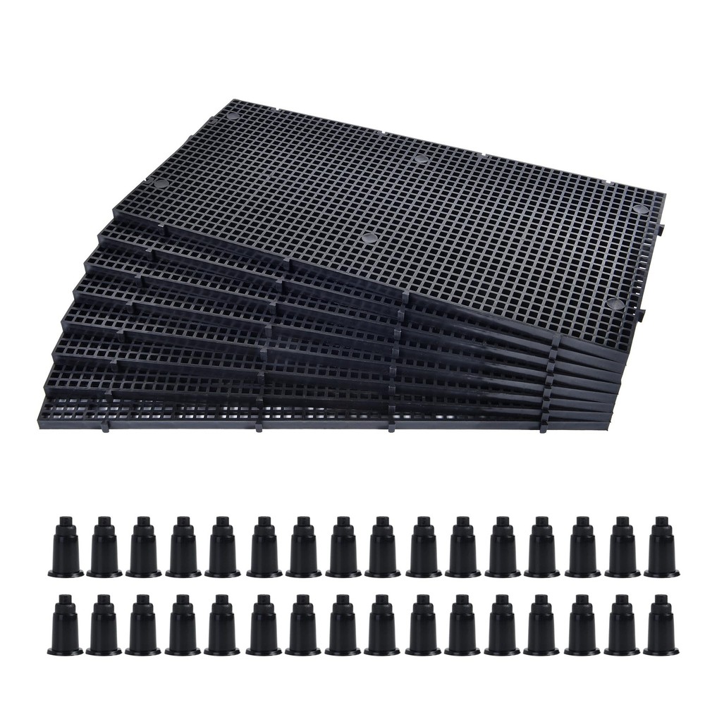 Plastic Grid Divider Tray Egg Crate Aquarium Isolation Bracket 8 PCS Black Tank