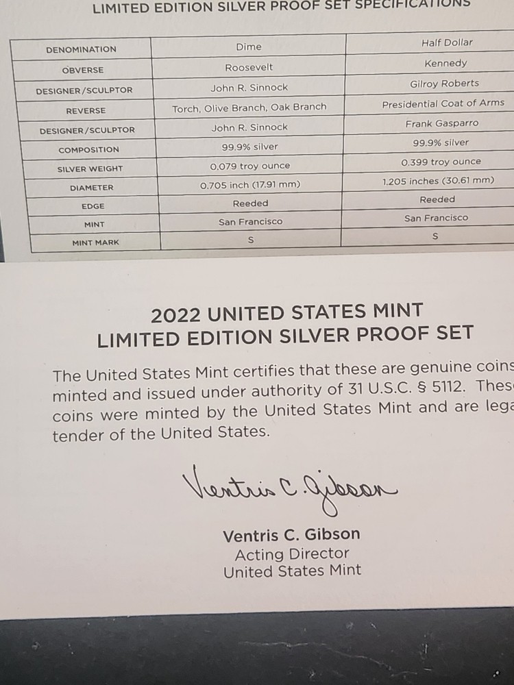 PRISTINE ORIGINAL 2022 PROOF SILVER EAGLE LIMITED EDITION PROOF SET OGP