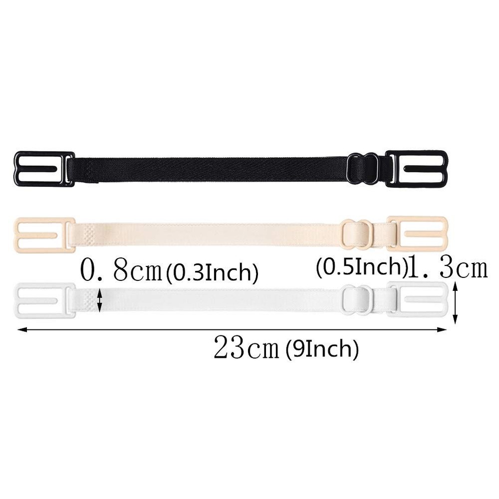 SUMAJU 6 Pcs Bra Straps Clips, Racerback Elastic 00, 3 Set Multi