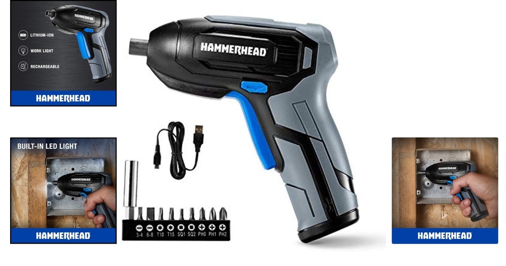 Versatile 4V Cordless Screwdriver - Rechargeable with 9 Bit Set & USB Charging