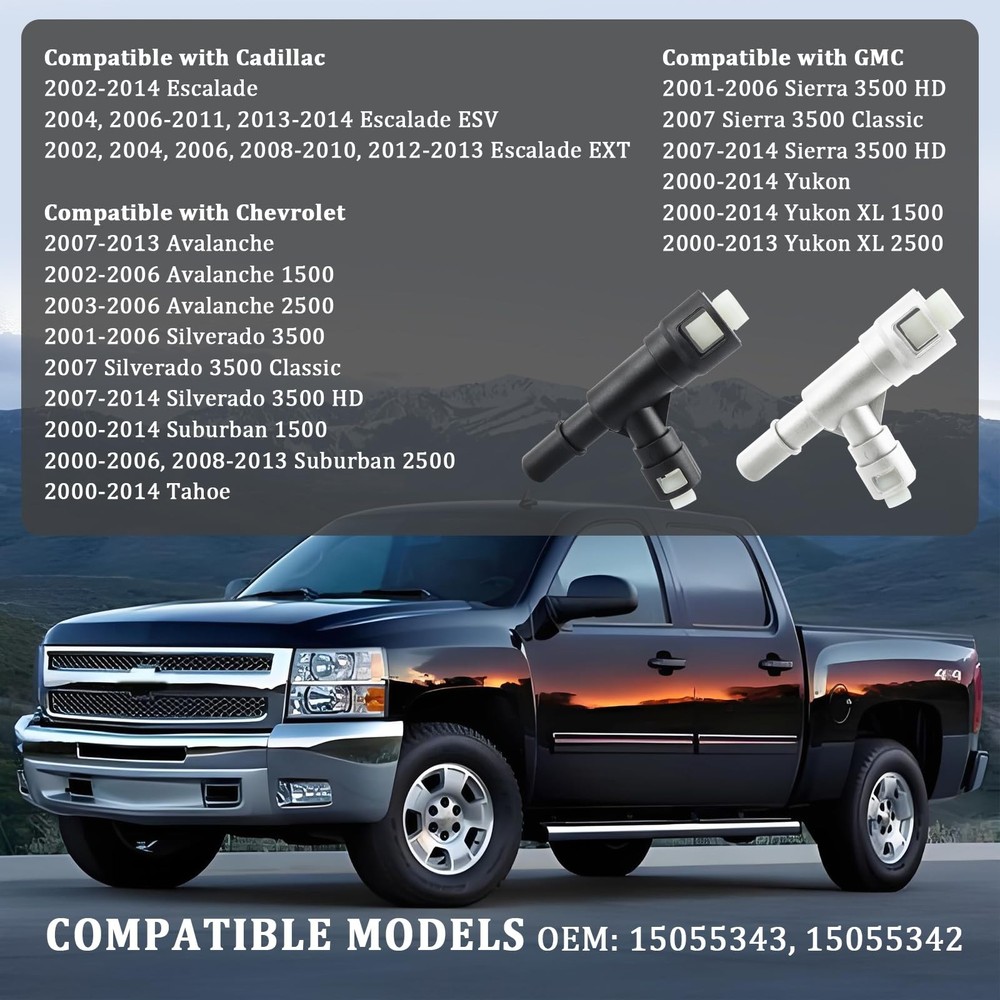 2PCS Car Heater Hose Connector Replacement OEM#15055343 15055342,TCoolant Hos...