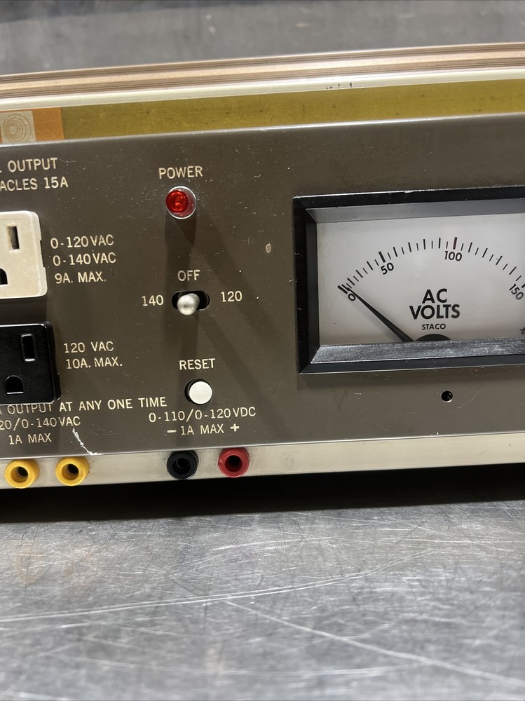 Staco e1010v volt amp meter ac power source adjustable calibrator Used Surplus