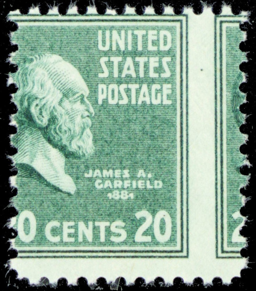 825, MNH (gum skip) 20¢ Misperfed High Value Prexi Error - Stuart Katz