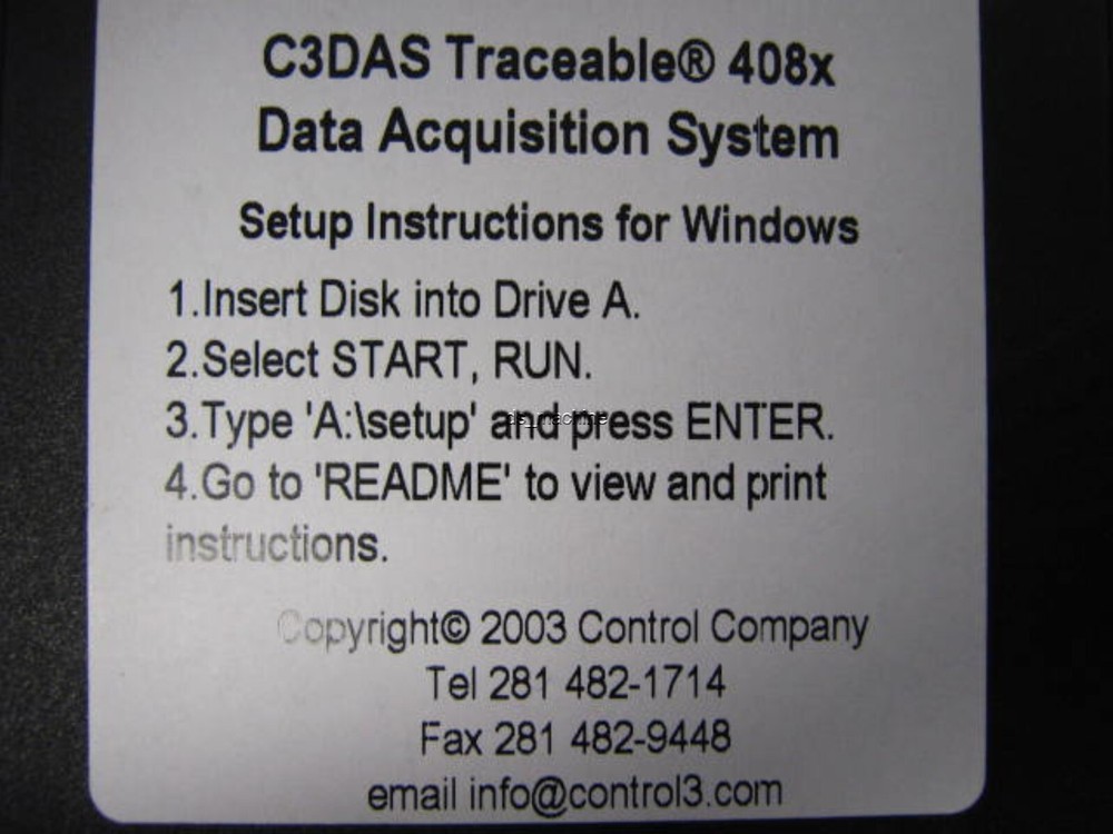 New Control Company C3DAS Traceable 408x Data Acquisition System for Windows