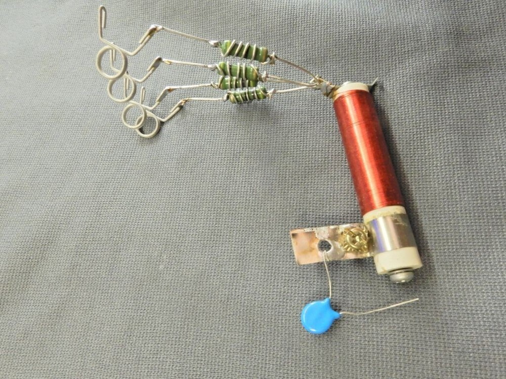 Palomar 300A final stage plate choke with parasitics and spring clips