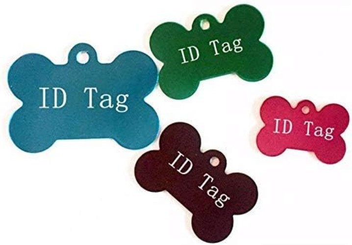 20 Pcs Vibrant Bone Shaped Pet ID Tags – Double-Sided, Engravable Aluminum