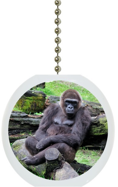 Gorilla Animal Solid CERAMIC Ceiling Fan Light Lamp Pull