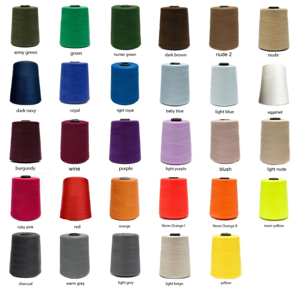 100% Polyester Tex 27 Sewing Thread 10,000 Yards - Various Colors
