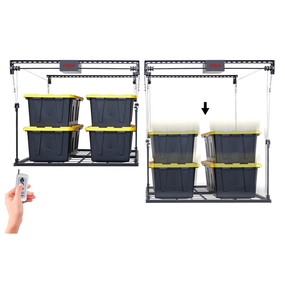 Origami Motorized Garage Ceiling Storage, 52"x25" Overhead Lift System(Open Box)