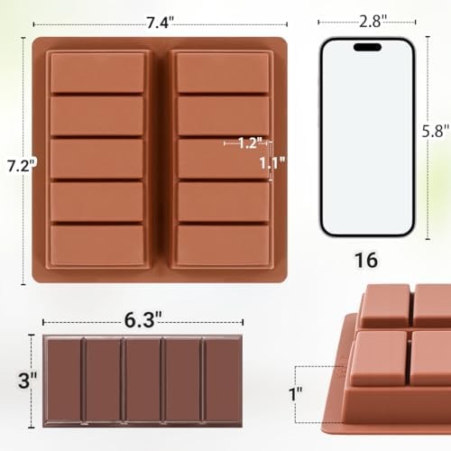 Silicone Chocolate Bar Mold 1 Inch Deep