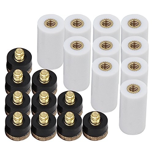 OCR Hard Brown Cue Tips Billiard Replacement Screw-on Tips with Pool Cue 12mm