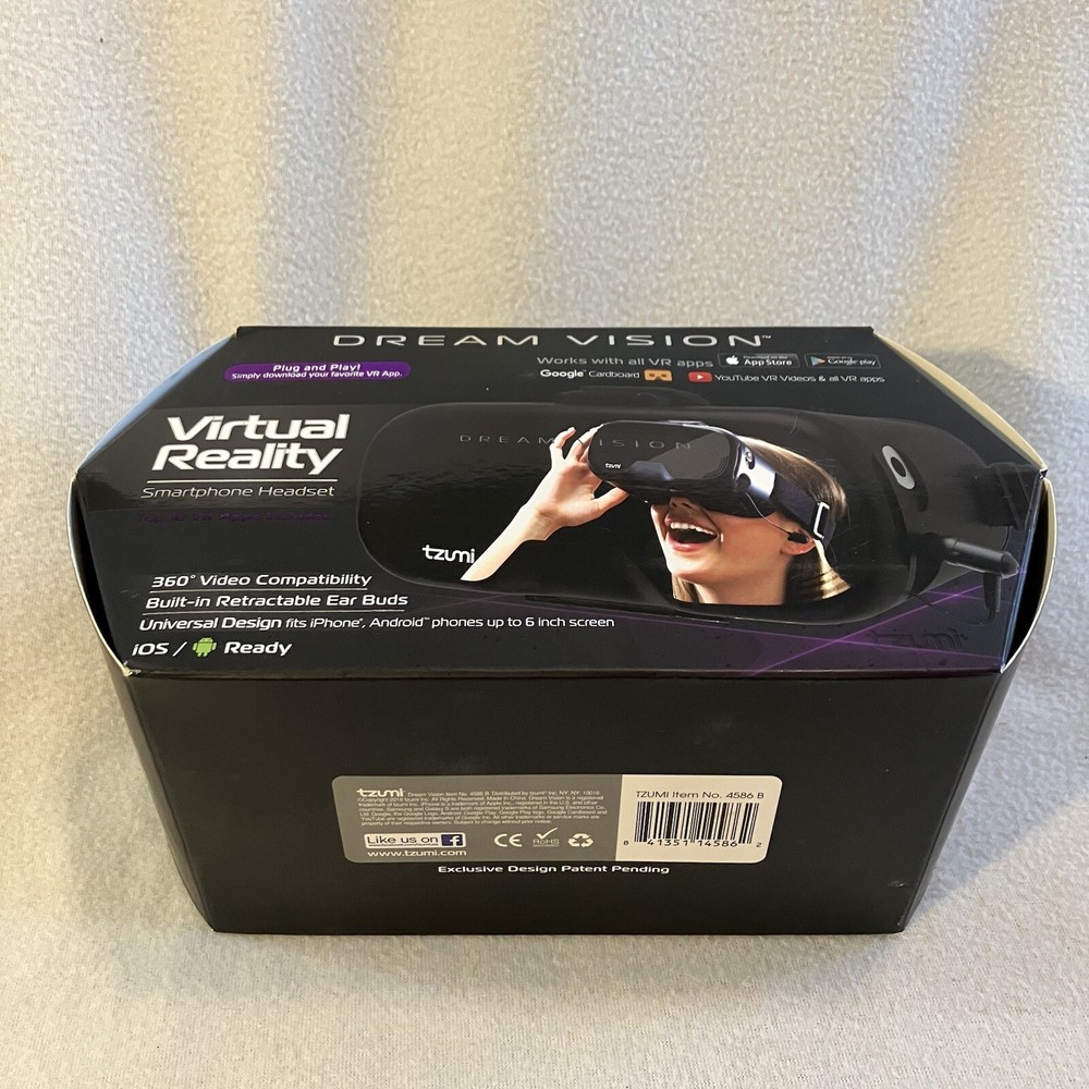 Tzumi Dream Vision Pro Virtual Reality Headset with Bluetooth - IOS Ready