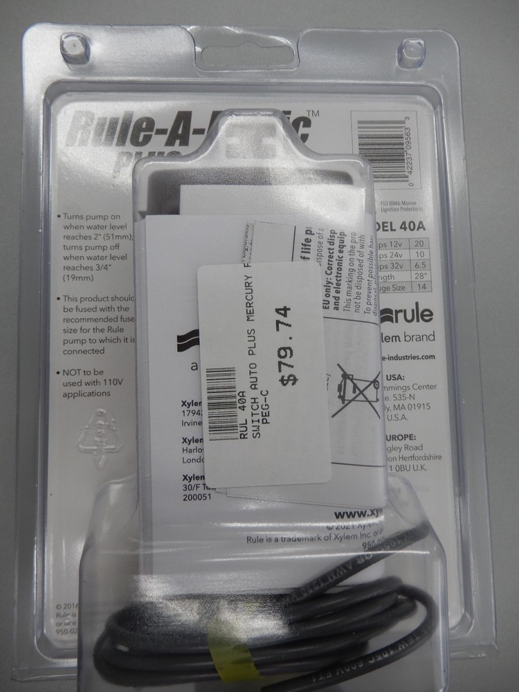 Rule -A-MATIC 40A Bilge PUMP Float Switch