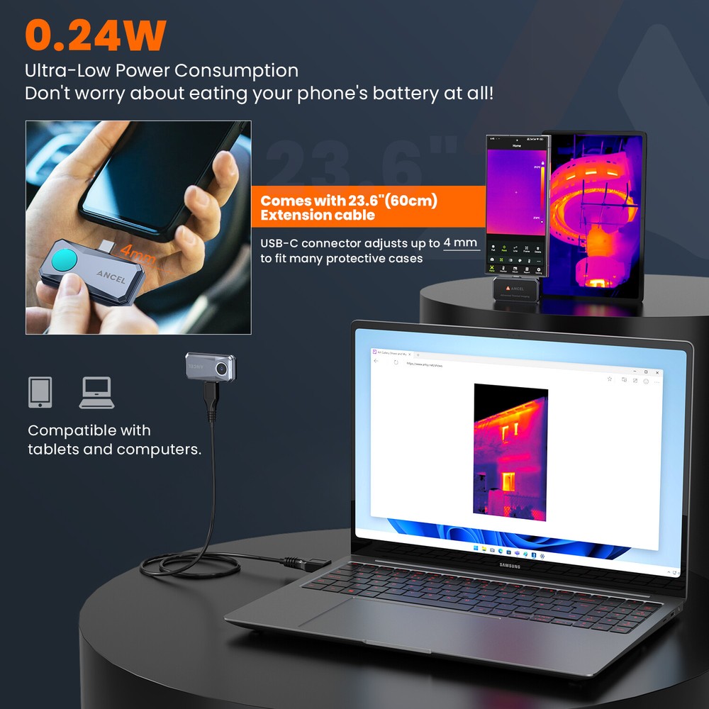 Universal Thermal Camera Imager for IOS iPhone 256x192 IR Resolution USB Type-C