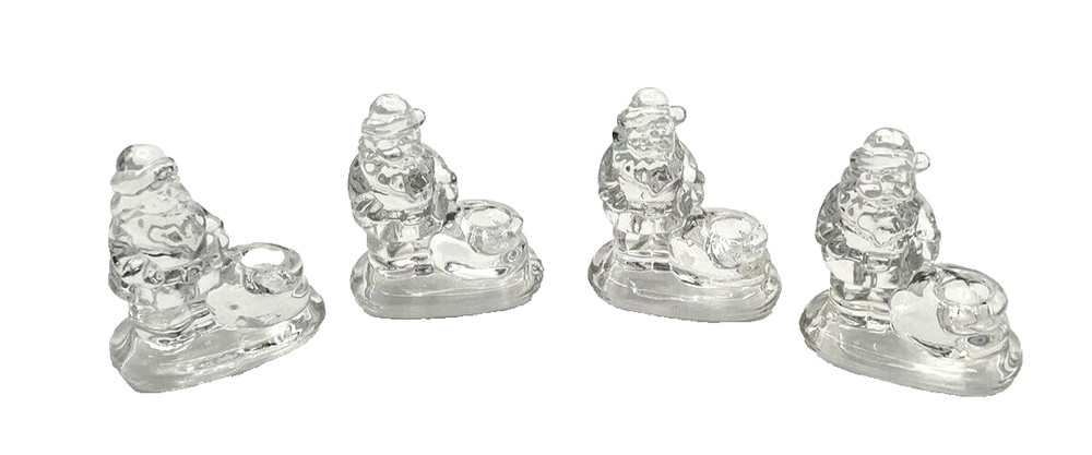 Williams-Sonoma Tiny Taper Santa Candle Holders Boxed