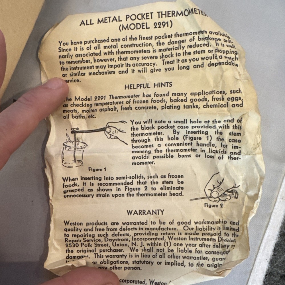 Weston Thermometer In Original Box