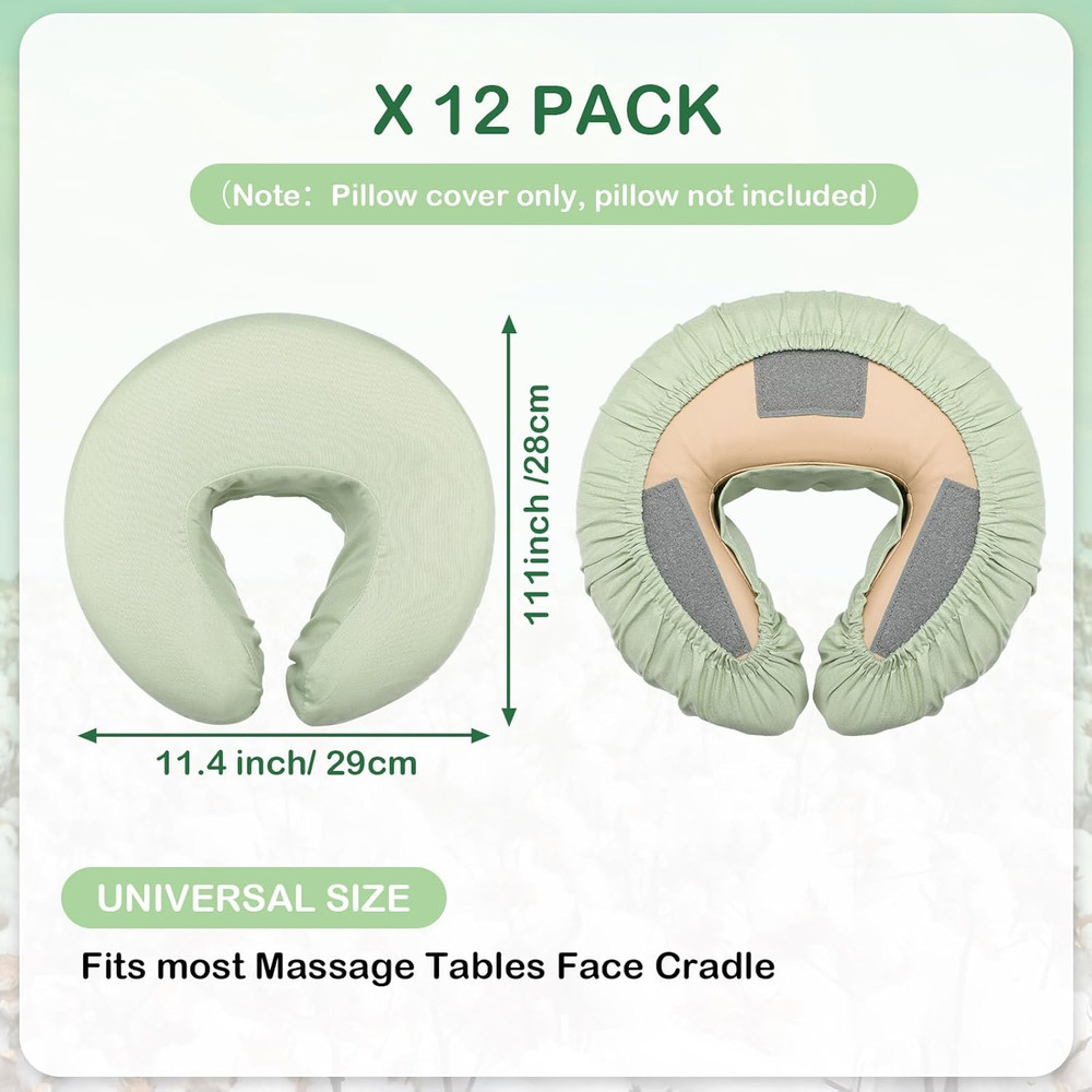 12 Pcs Face Cradle Covers for Massage Head Rest Microfiber Reusable Soft Thicker