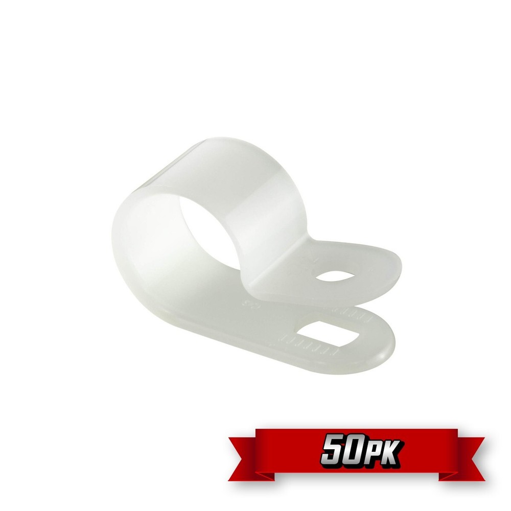 Nylon Cable Clamp, White, 5/8" {50pk}