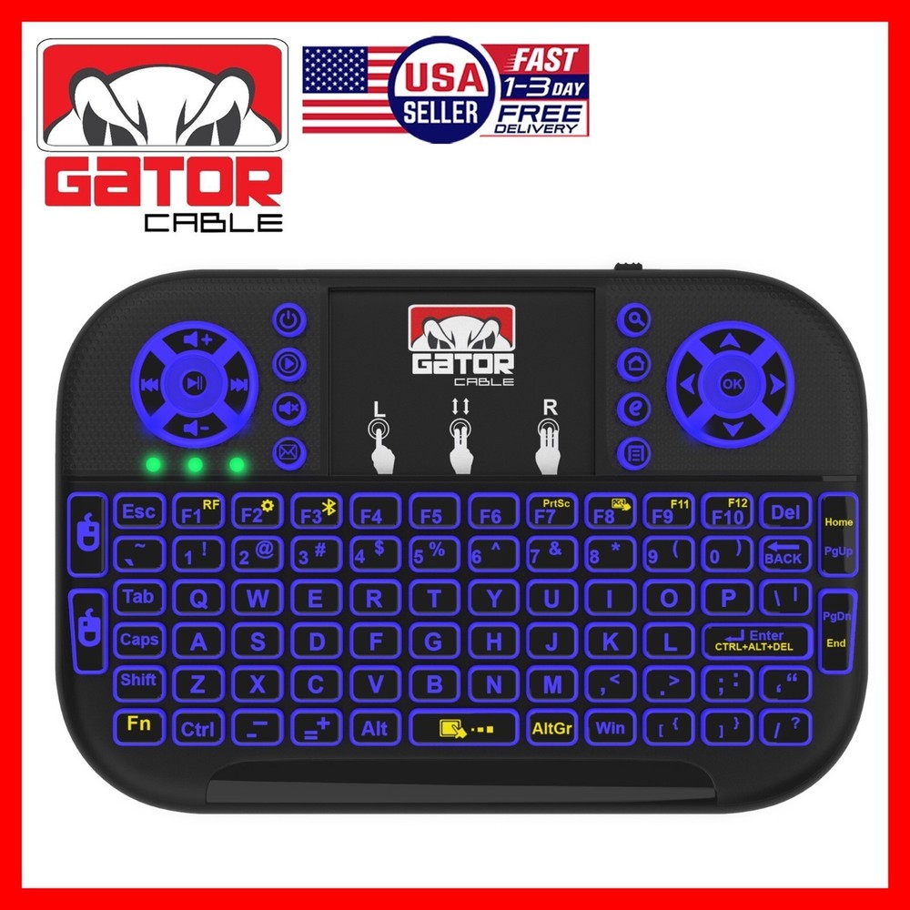 Mini Wireless Bluetooth Keyboard Remote Touchpad Smart-TV Android TV PC Backlit