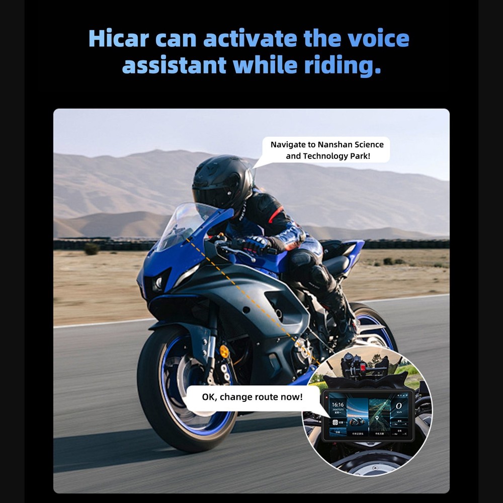 7Inch Motorcycle Navigation GPS Wireless Carplay Android Touch Screen + TPMS