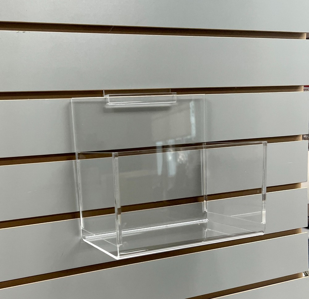 ExecuSystems Slatwall Acrylic Multi Use Merchandise Bin 7.75" Wide x 4.75" Deep