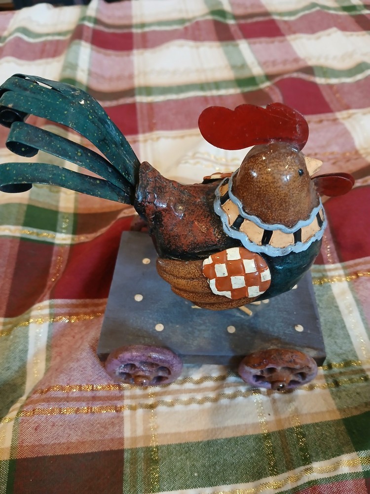 VTG Chicken pull toy trinket knick knack