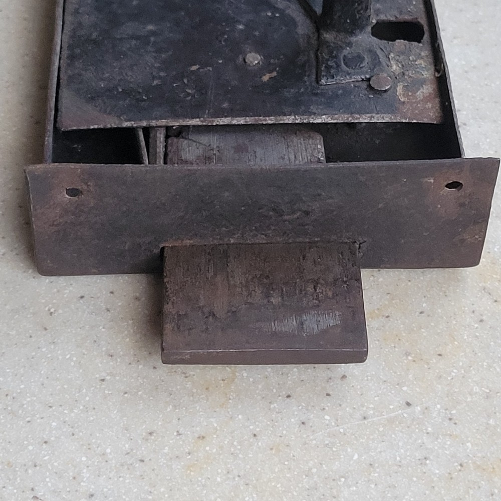 Antique Rusty Primitive Small Iron Lock with Key