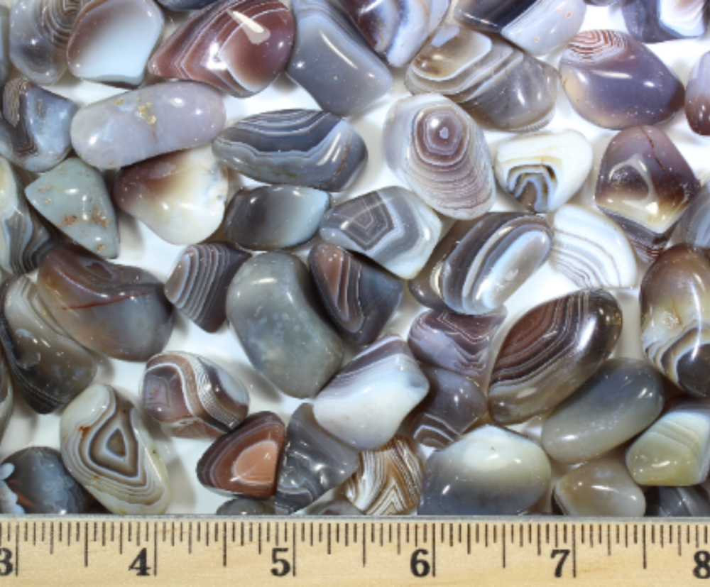 Grey Botswana Tumbled Gemstones - Bulk Wholesale Options - 1 LB