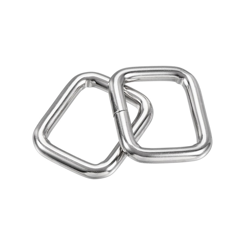 Metal Rectangle Ring Buckles 20x16mm Silver Tone 20pcs