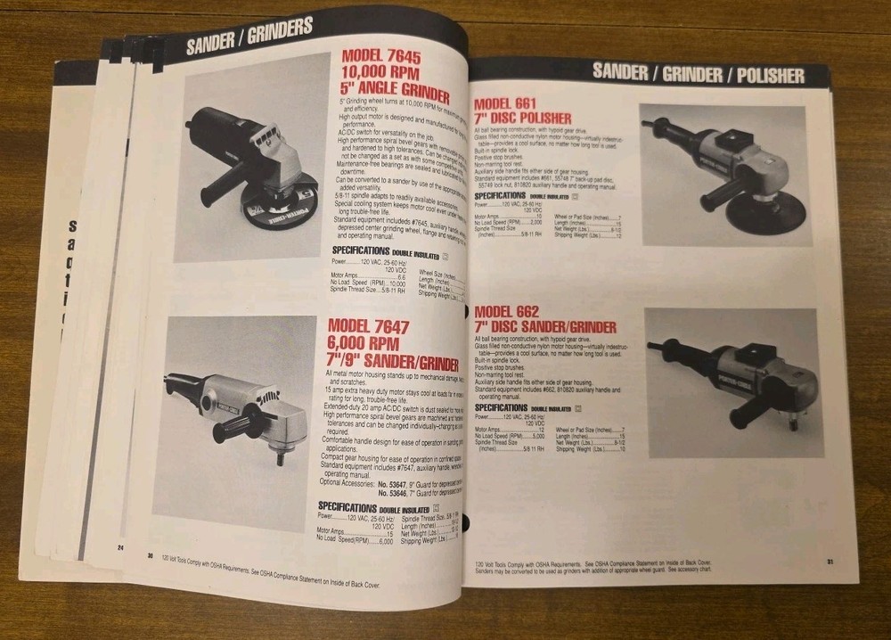 1991 Porter Cable Catalog Professional Power Tools 100 Pages Paperback