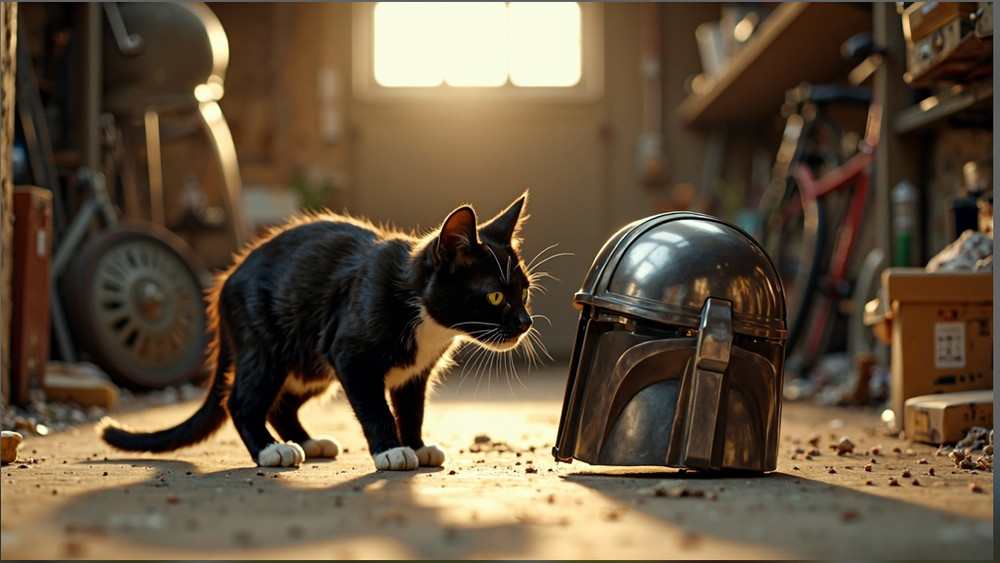3D-Printed Mandalorian Helmet for Cats
