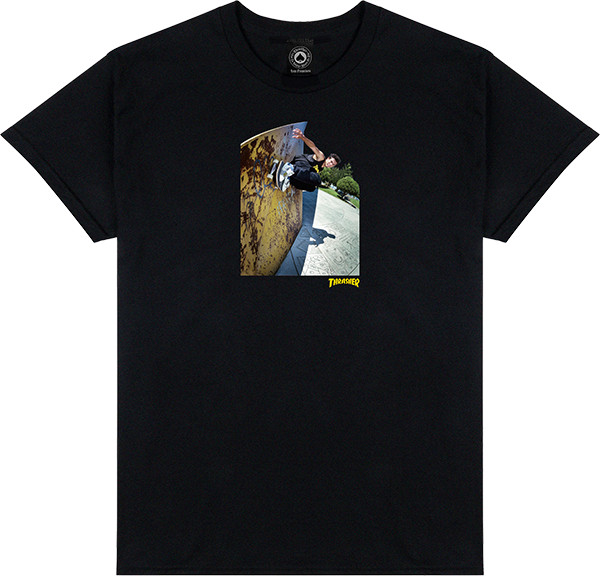 Thrasher Mic-E Wallride T-Shirt - Size: LARGE Black