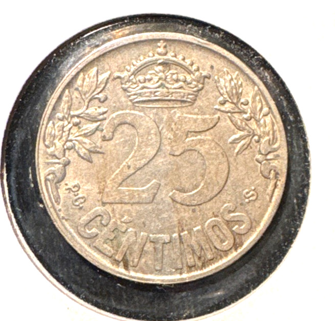 Spain 1925 25 centimos KM 740 XF