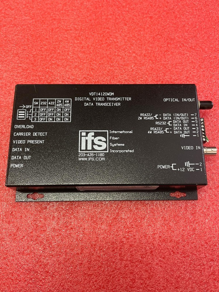 IFS VDT14120WDM DIGITAL VIDEO TRANSMITTER DATA TRANSCEIVER