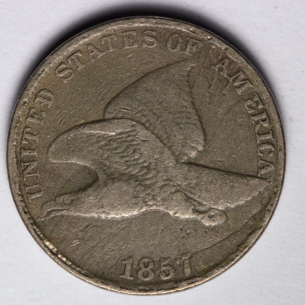1857 Flying Eagle Cent Penny FINE E100 VYNF