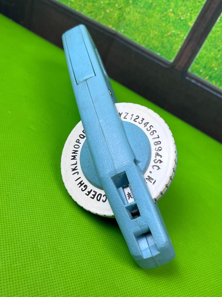 Tape Tool Label Maker Gun Blue Vintage