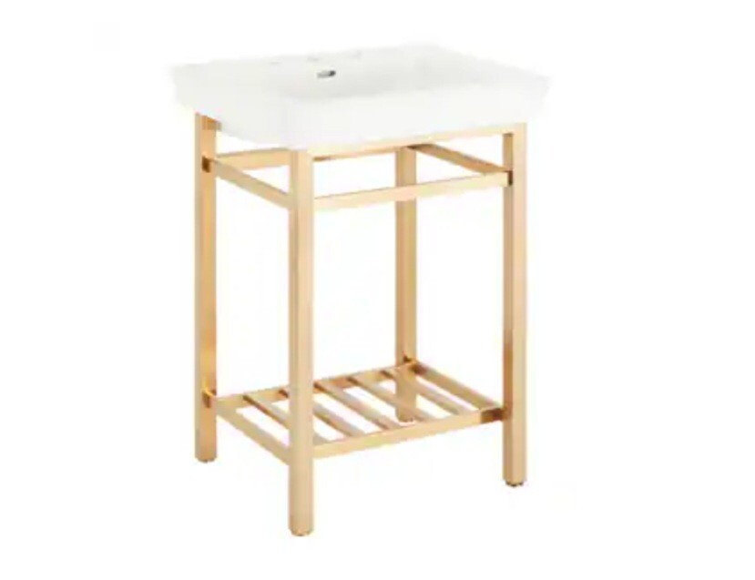 Signature HardwareModern Console Leg in Brushed Gold