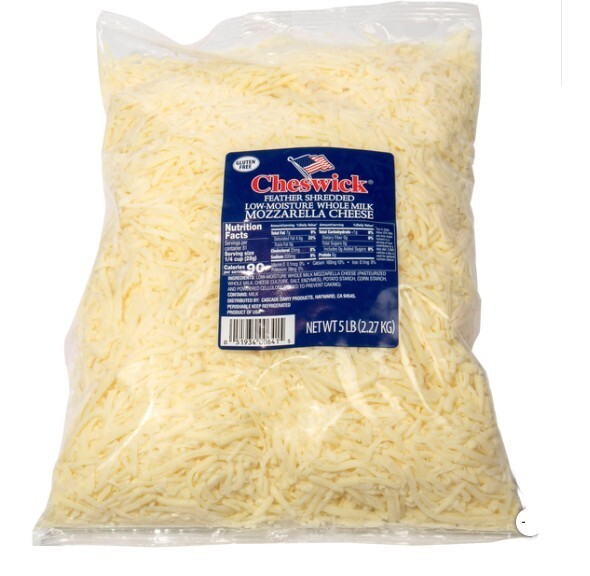 Cheswick Mozzarella Cheese, Feather Shredded, 5 lbs